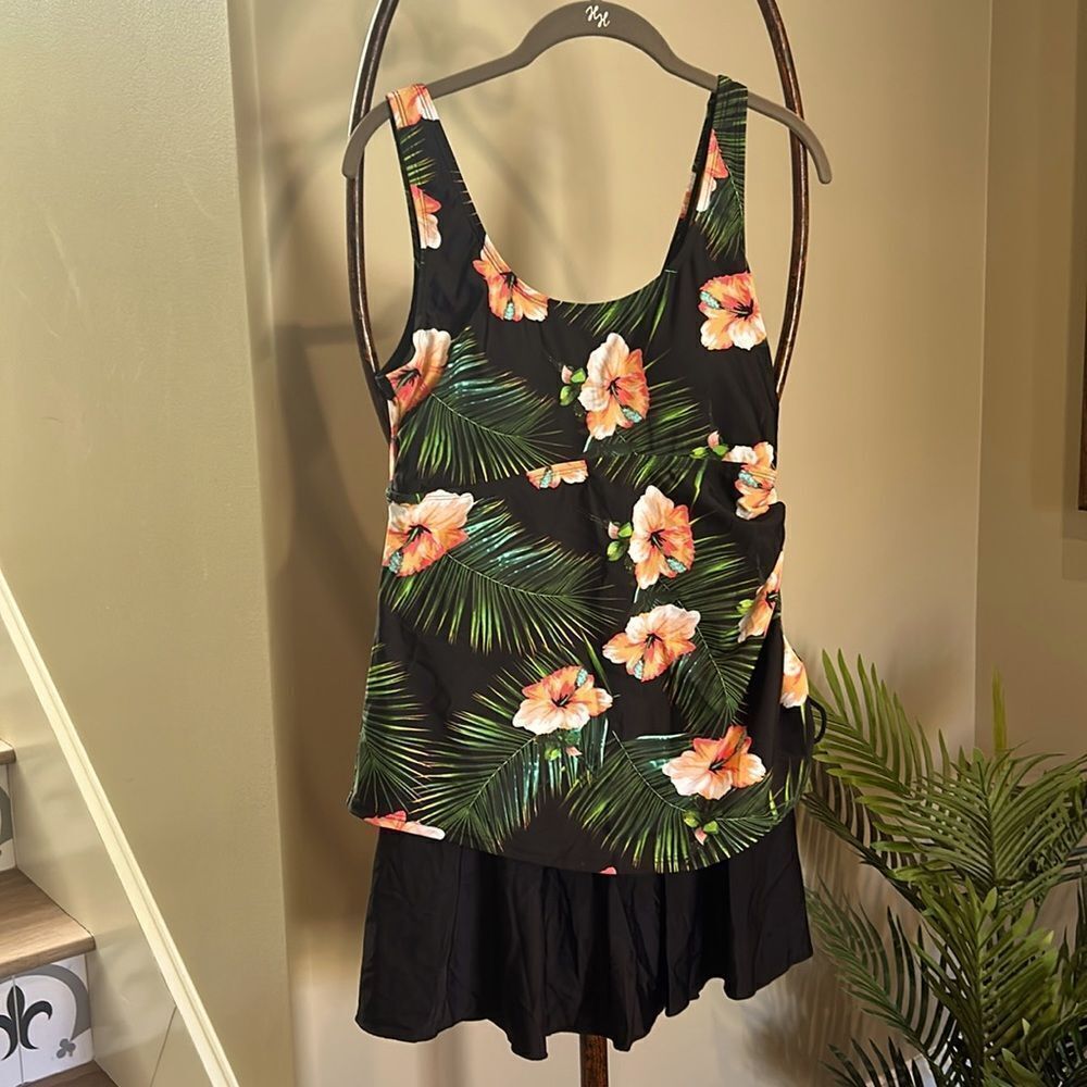 NWT Shore Shapes Tropical  Swim Dress